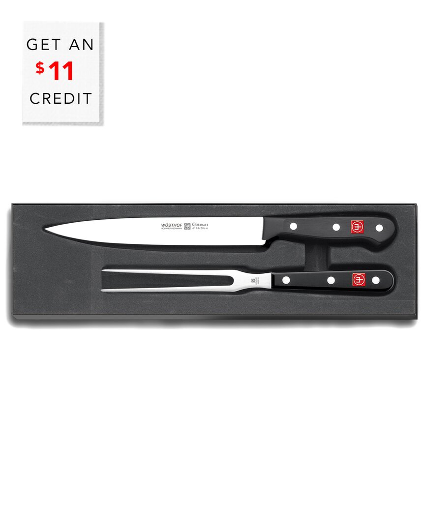 Wusthof 2pc Gourmet Carving Set With $11 Credit In Black