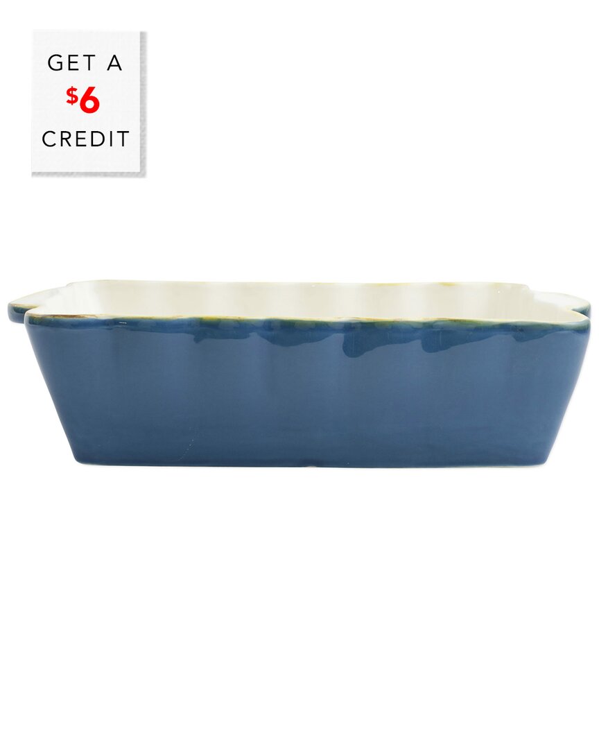 Vietri Italian Bakers Medium Rectangular Baker With $5 Credit In Blue