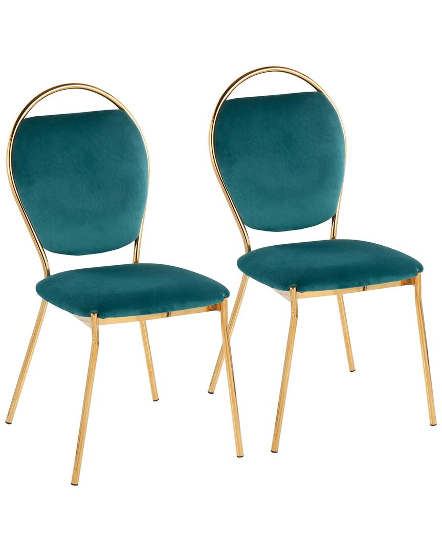 Lumisource Set Of 2 Keyhole Dining Chairs In Gold