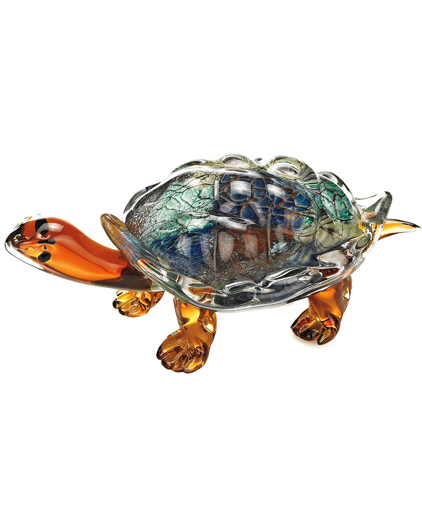Badash Crystal Firestorm Murano Style Art Glass Turtle