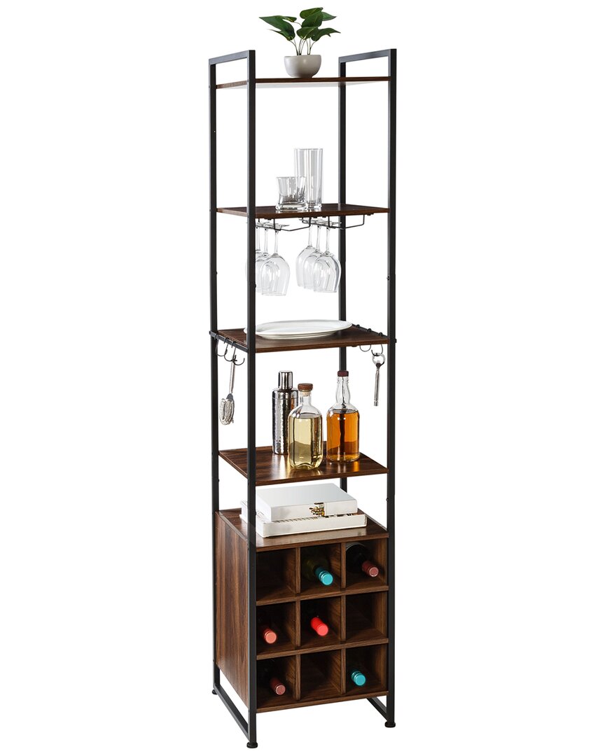 Honey-can-do Wine And Bar Storage Tower In Black