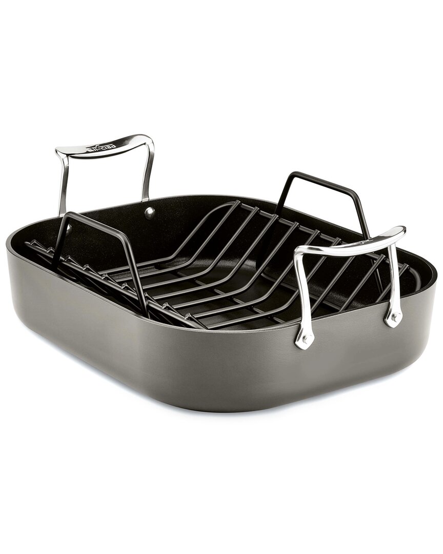 All-clad Essentials Nonstick Small Roaster With Rack In Black