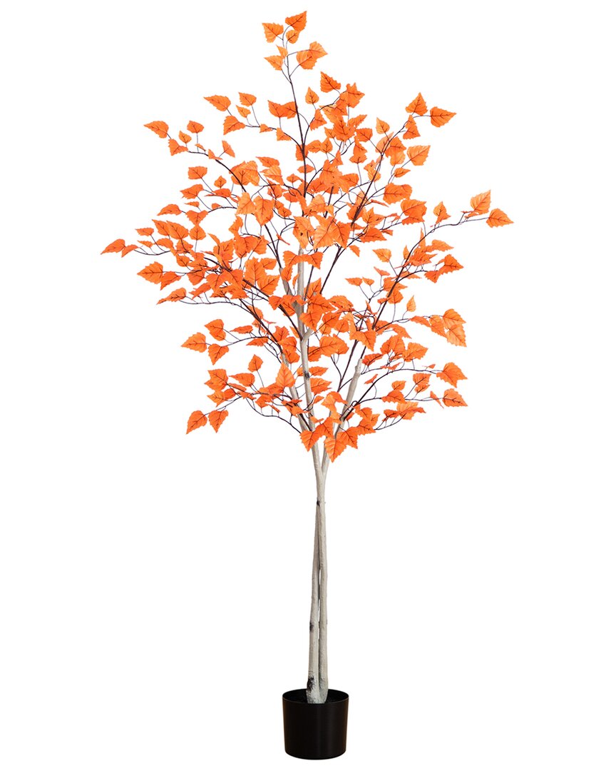 Nearly Natural 6ft. Autumn Paper Birch Artificial Fall Tree
