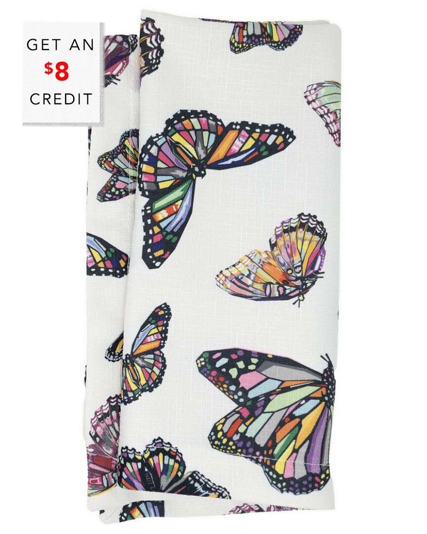 Elizabeth Sutton Home Butterflies Faux Linen Napkin With $8 Credit