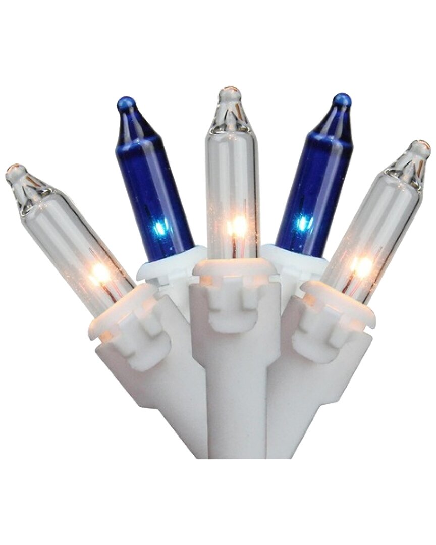 Northlight Discontinued 100ct Blue & Clear Mini Icicle Christmas Lights In Clear