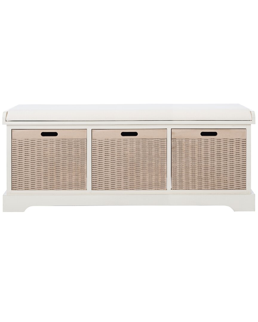 Safavieh Landers 3-drawer Cushion Bench In White