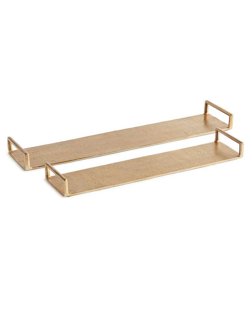 Napa Home & Garden Set Of 2 Elora Decorative Narrow Trays In Gold