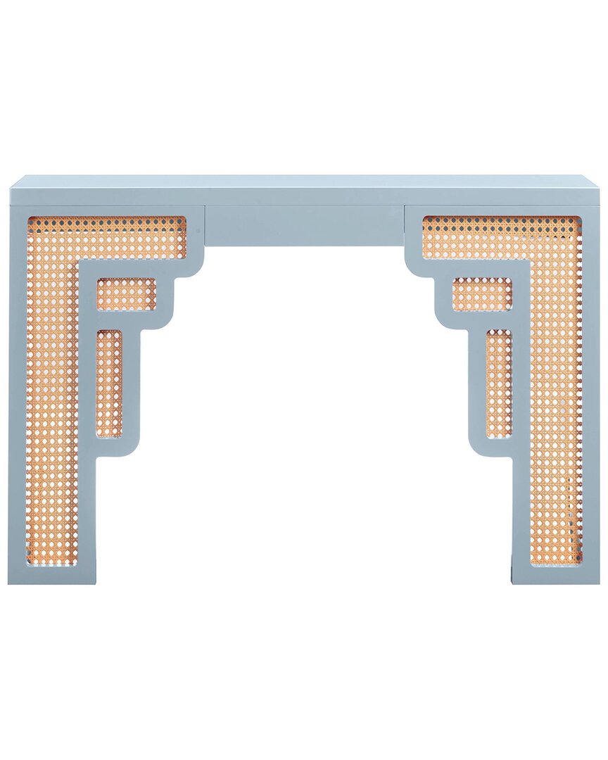 Tov Furniture Suzie Rattan Console Table In Blue