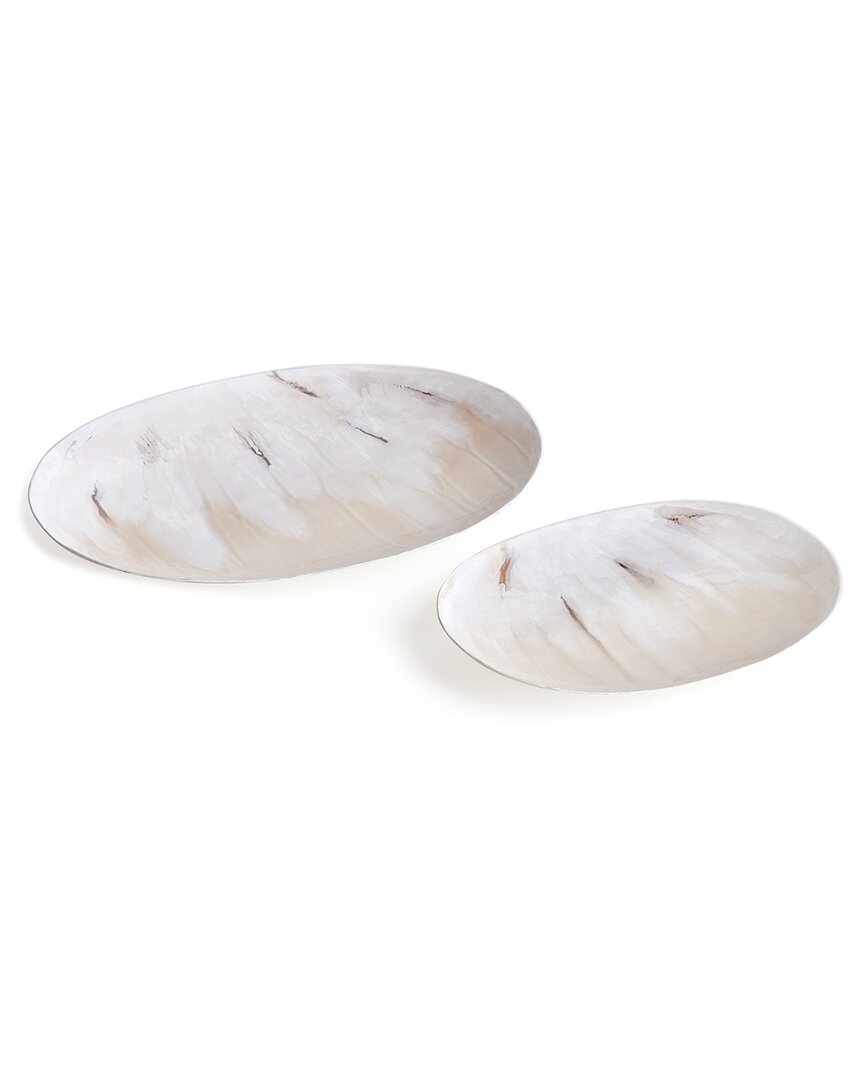 Napa Home & Garden Set Of 2 Kona Decorative Plates In White