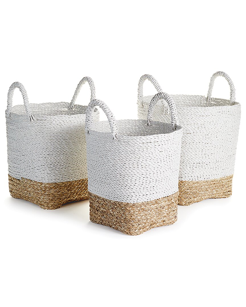 Napa Home & Garden Set Of 3 Madura Market Baskets In White