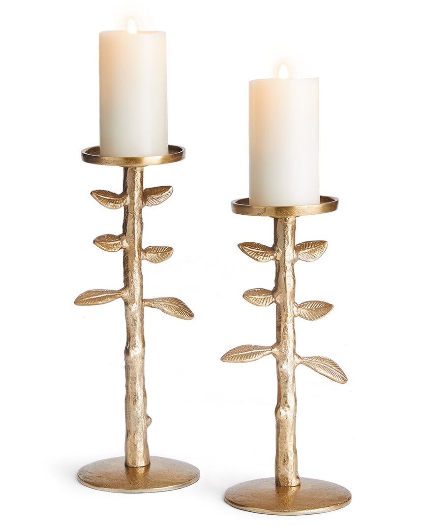 Napa Home & Garden Set Of 2 Brier Candle Stands In Gold