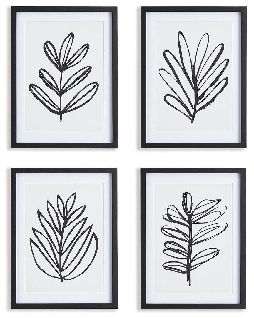 Napa Home & Garden Set Of 4 Sketched Leaf Prints