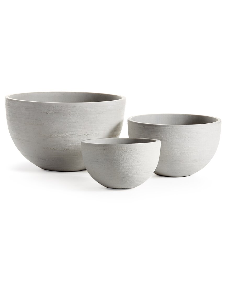 Napa Home & Garden Fibrestone Malibu Low Bowls Set In White