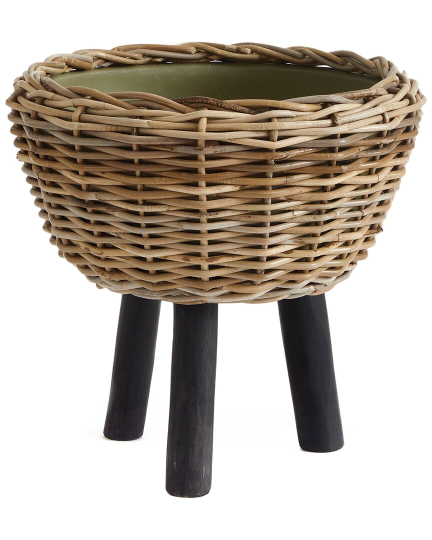 Napa Home & Garden Woven Rattan Dry Basket Planter In Beige