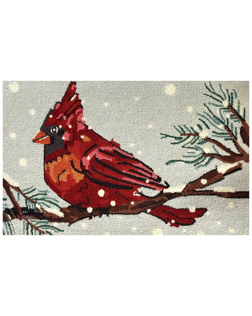 The Rug Market Cardinal In The Snow 24x36in Doormat In Grey