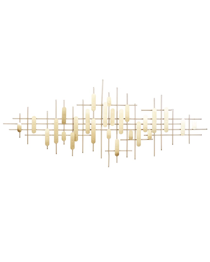Cosmoliving By Cosmopolitan Geometric Metal Narrow Stripes Wall Decor In Gold