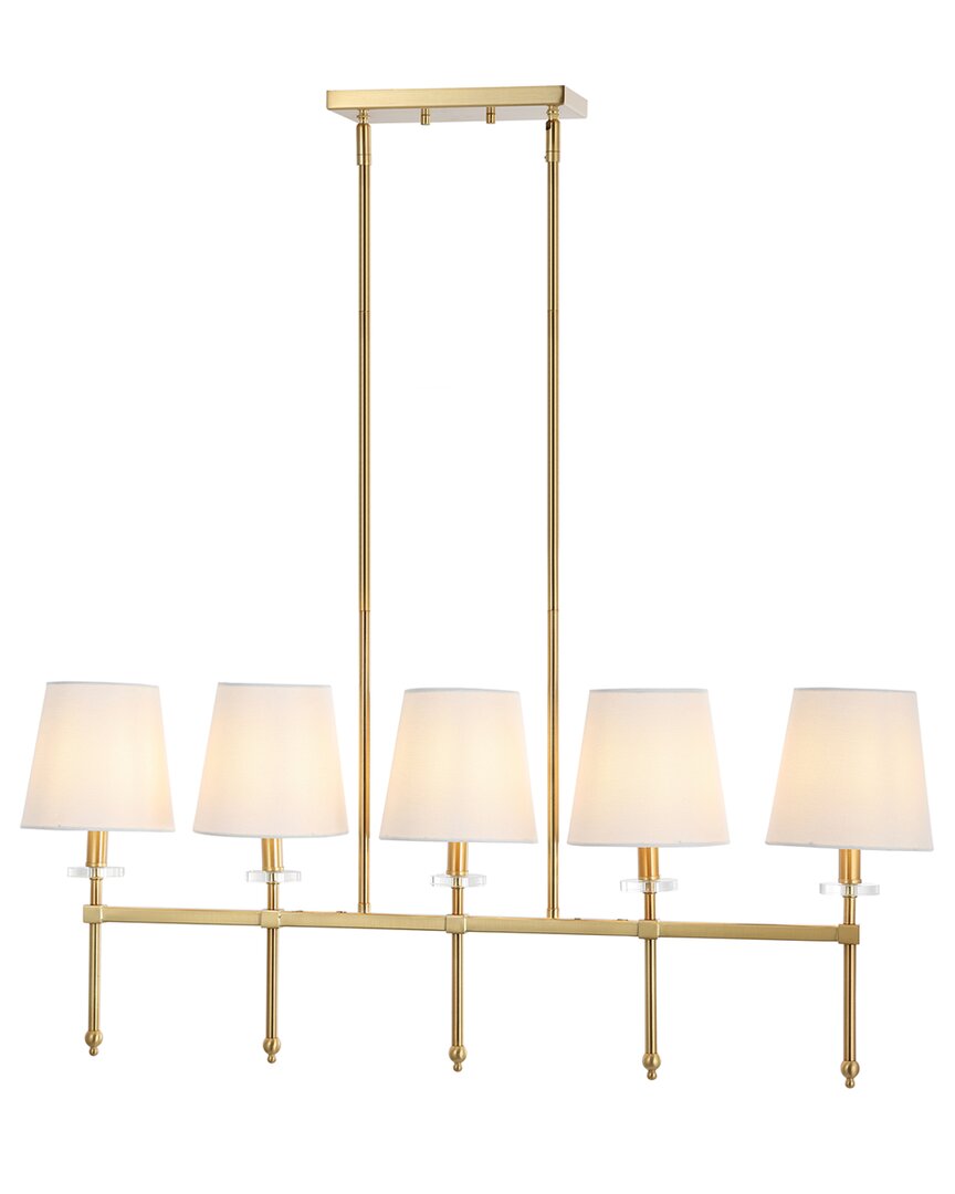 Jonathan Y Sophie 5-light Modern Midcentury 38in Iron Linear Led Pendant In Gold
