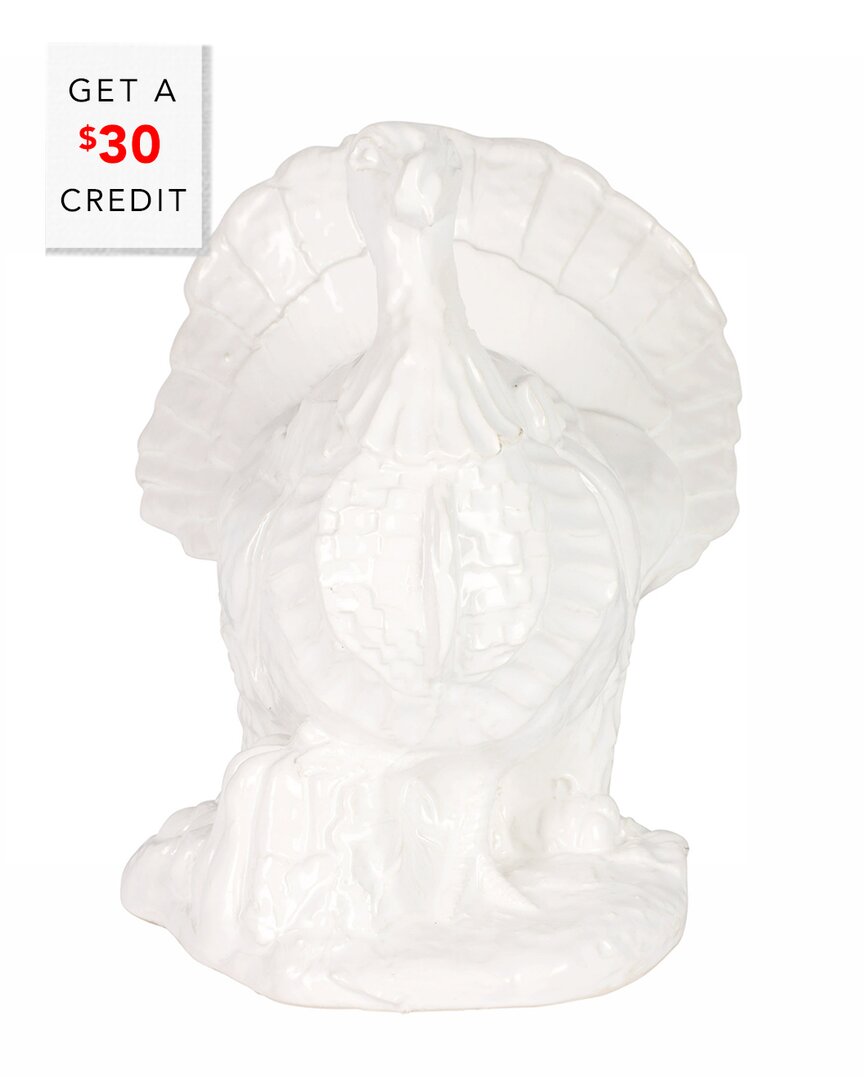 Vietri Pietra Tacchino Figural Statue With $30 Credit In White