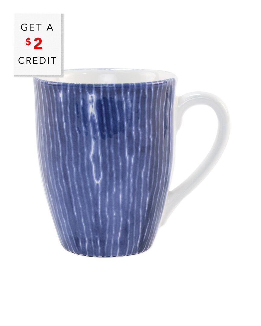 Vietri Viva By  Santorini Stripe Mug With $2 Credit