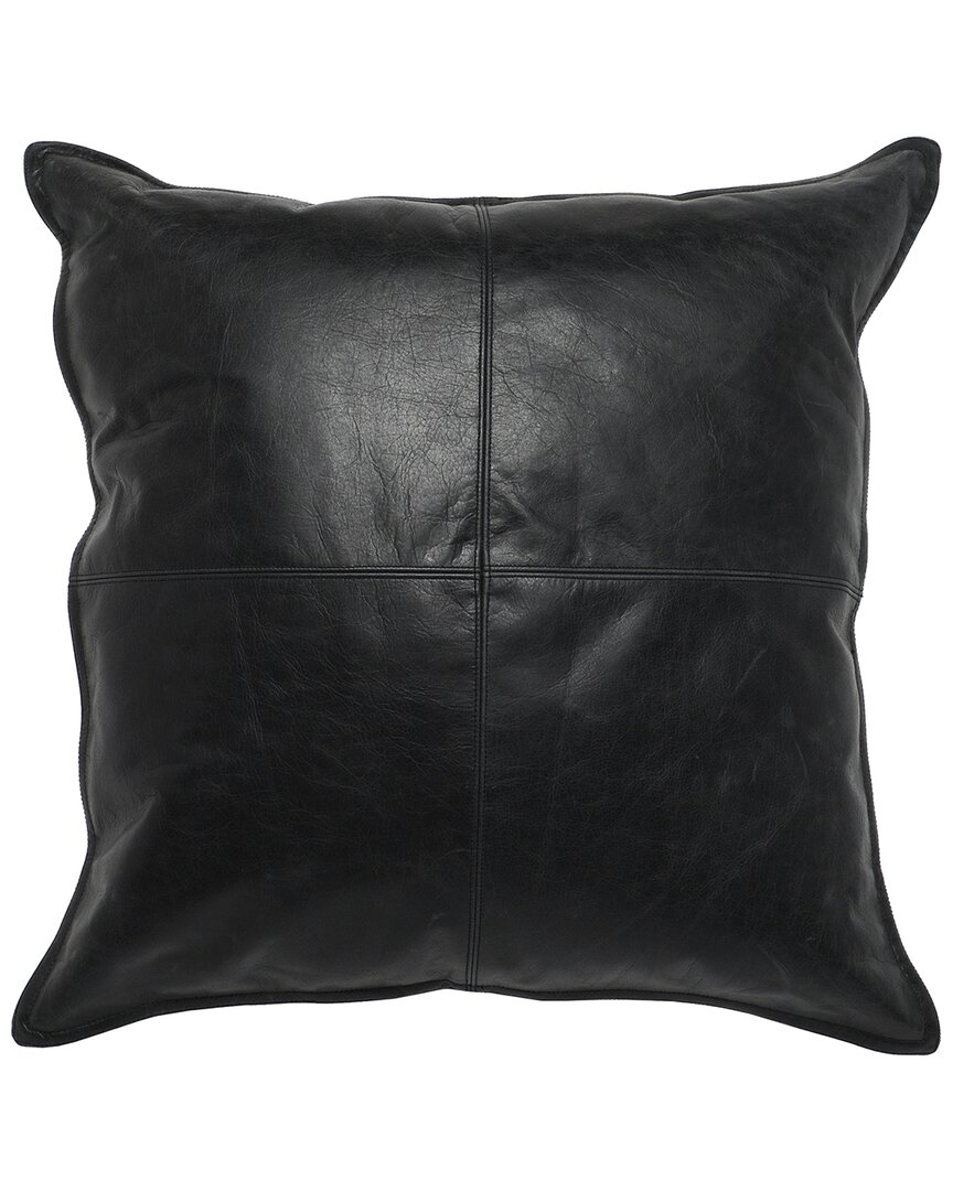 Kosas Home Cheyenne Leather Throw Pillow In Black