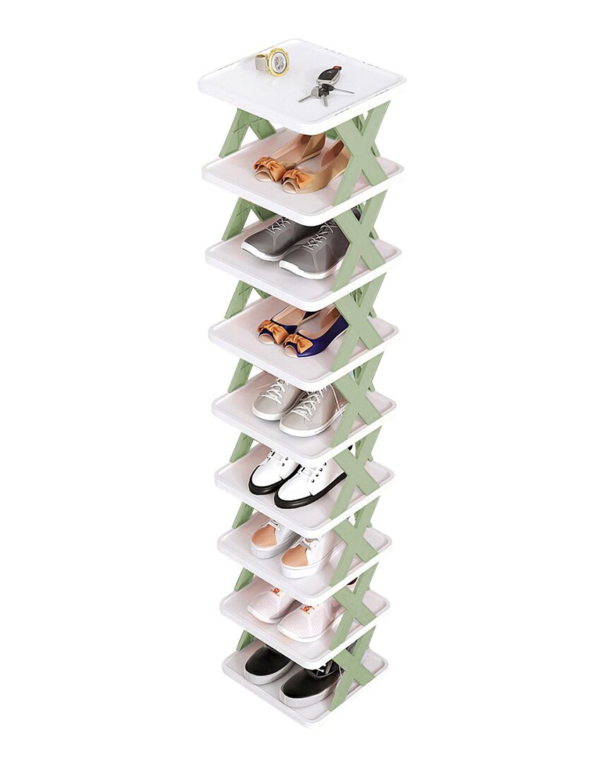 Fresh Fab Finds 9tier Blue Narrow Entryway Shoe Rack