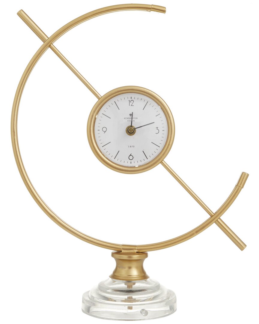 Peyton Lane Gold Metal Clock With Acrylic Base