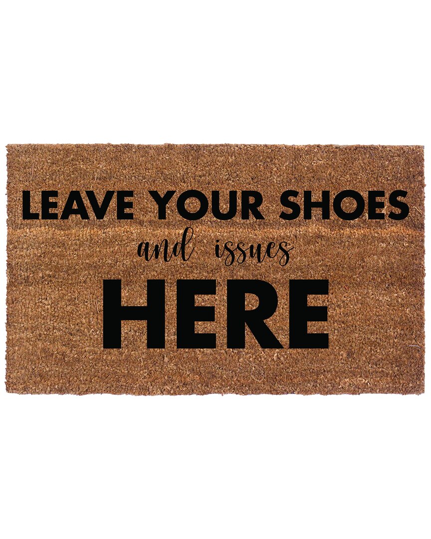 Shop Coco Mats N More Leave Your Shoes & Issues Here Rug In Multicolor