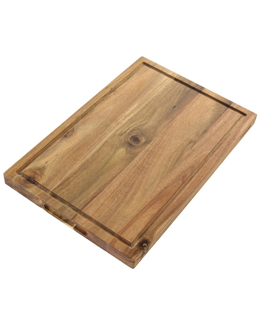 Kenmore Archer 21in Acacia Wood Cutting Board With Groove Handles In Brown
