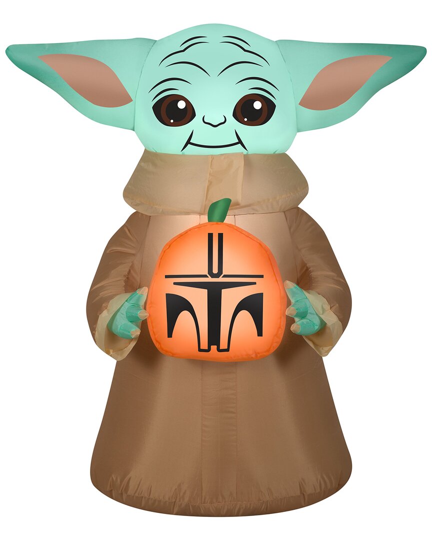 National Tree Company 42in Inflatable Halloween Baby Yoda In Green