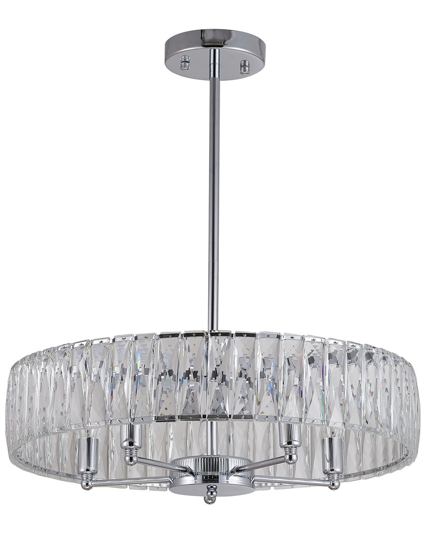 Bethel International 22in Metal Chandelier With Crystals