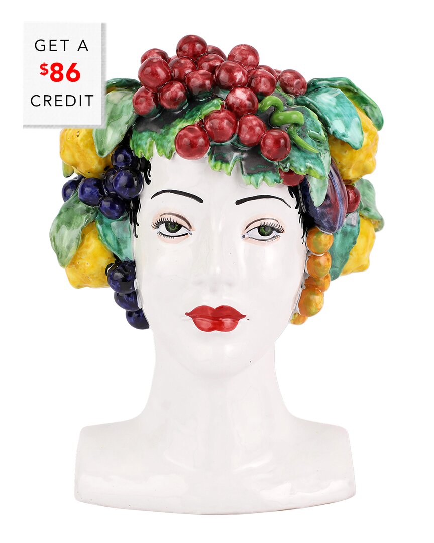 Vietri Sicilian Heads Assorted Fruit Head With $86 Credit In Multicolor