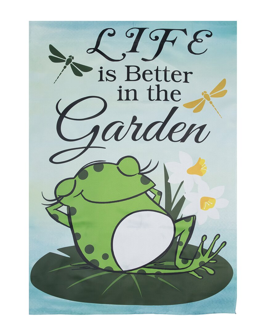 Northlight Life Is Better In The Garden Frog Outdoor House Flag