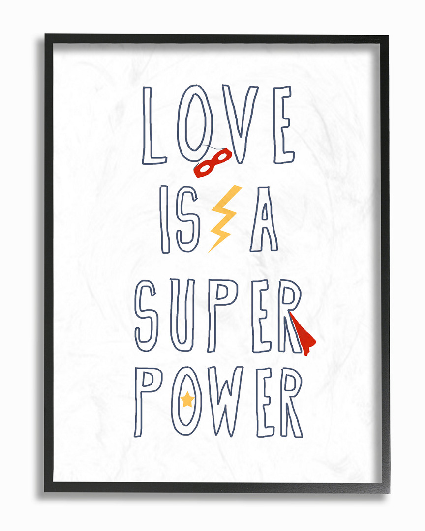 Stupell Love Is A Superpower Cape And Mask By Daphne Polselli Framed Art In Black