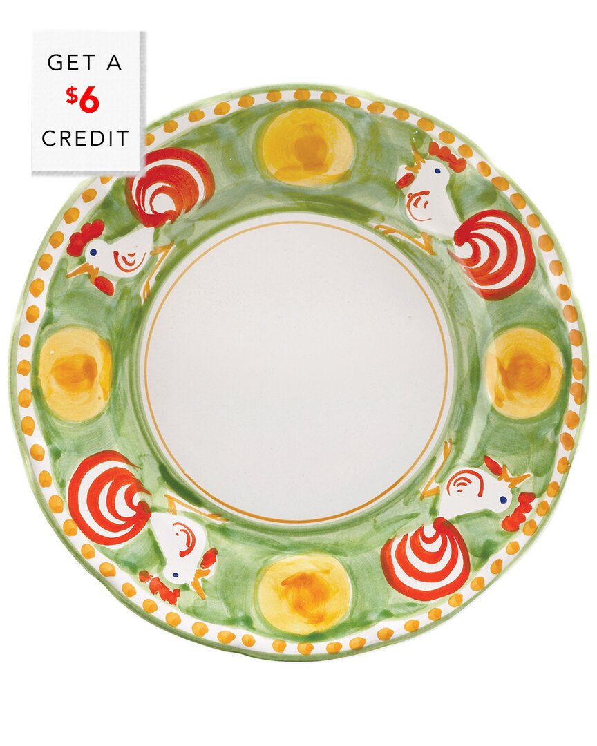 Vietri Campagna Gallina Dinner Plate With $6 Credit In Green