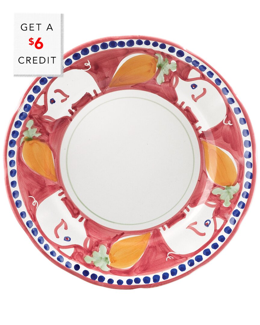 Vietri Campagna Porco Dinner Plate With $6 Credit In Red