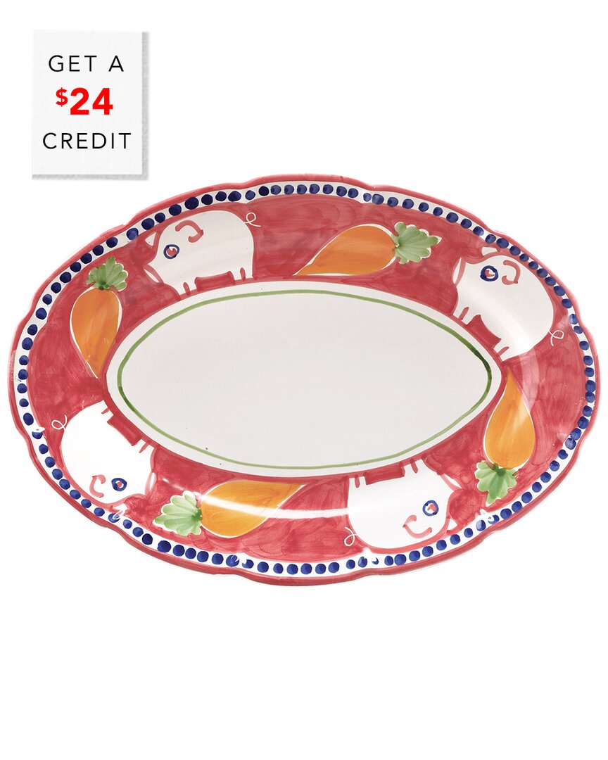 Shop Vietri Campagna Porco Oval Platter With $24 Credit In Red