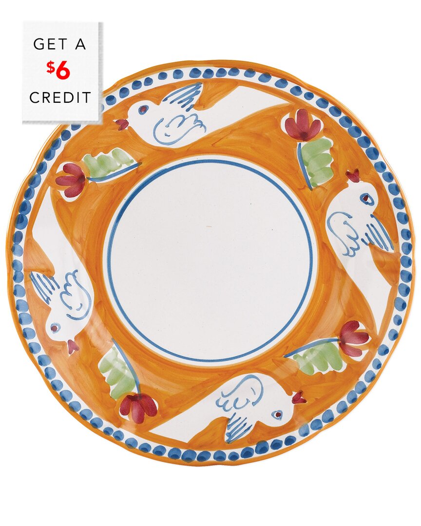 Shop Vietri Campagna Uccello Dinner Plate With $6 Credit In Orange