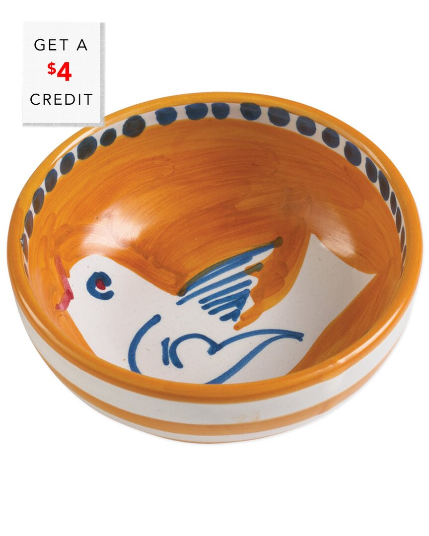 Shop Vietri Campagna Uccello Olive Oil Bowl With $4 Credit In Orange