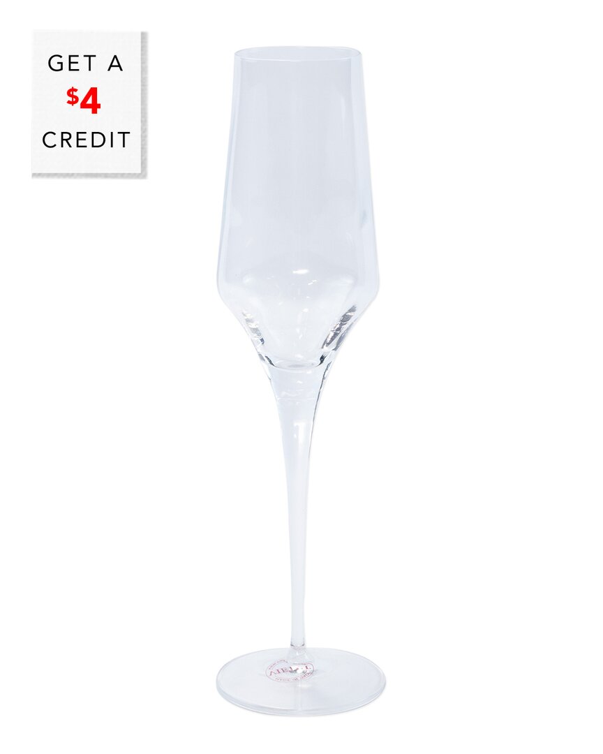Vietri Contessa Clear Champagne Glass With $3 Credit In Clear