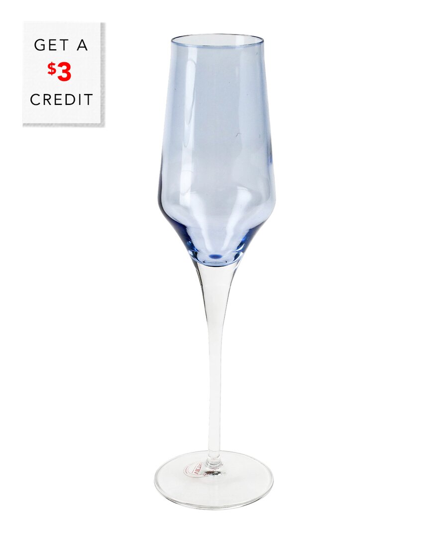 Shop Vietri Contessa Blue Champagne Glass With $3 Credit