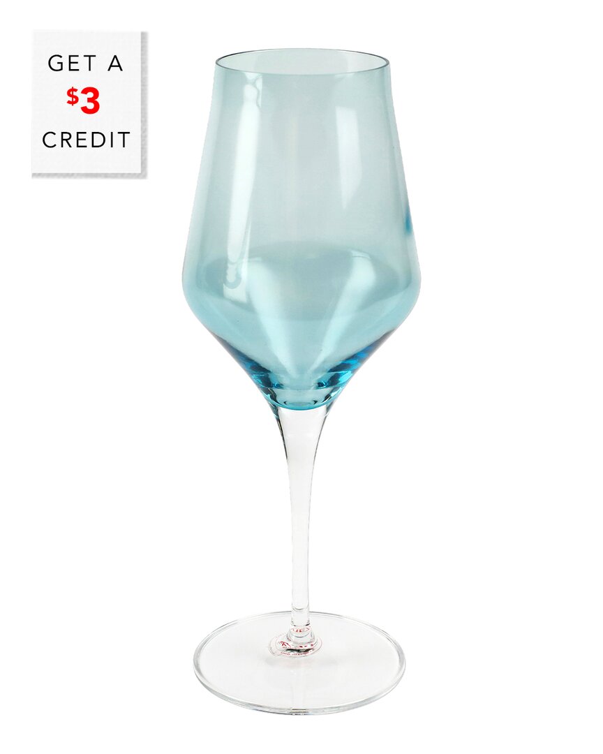 Shop Vietri Contessa Teal Water Glass With $3 Credit