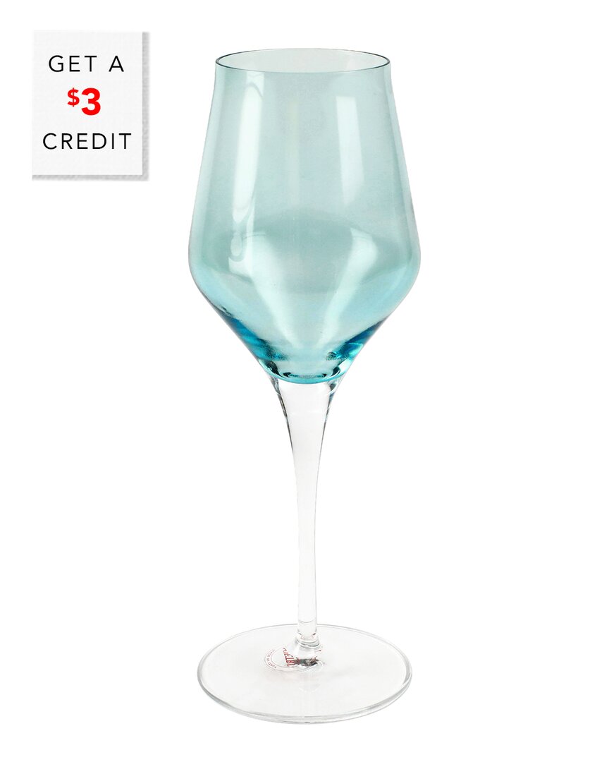 Shop Vietri Contessa Teal Wine Glass With $3 Credit