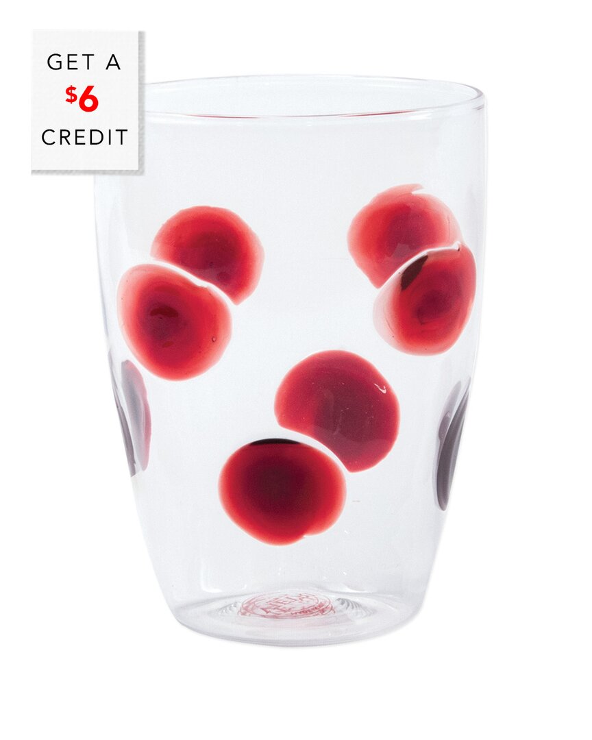 Vietri Drop Red Tall Tumbler With $6 Credit
