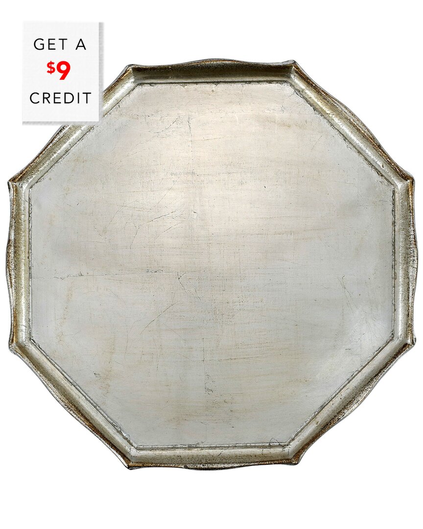 Vietri Florentine Wooden Accessories Platinum Octagonal Tray With $9 Credit