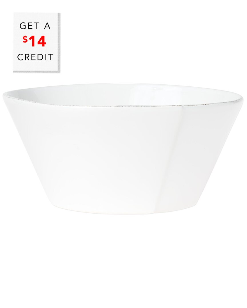 Vietri Lastra White Large Stacking Serving Bowl With $13 Credit In White
