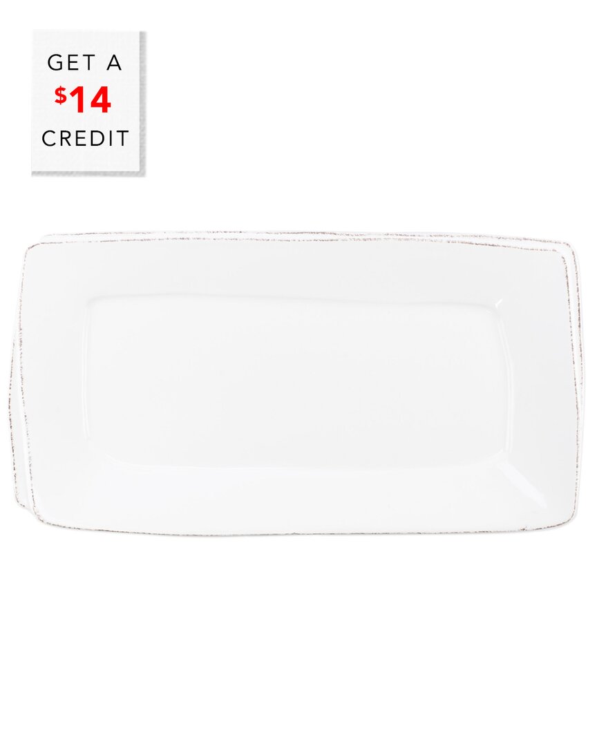 Vietri Lastra White Rectangular Platter With $14 Credit