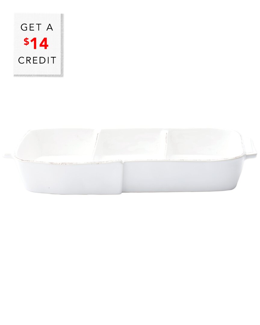 Vietri Lastra White Small Three Part Server In White