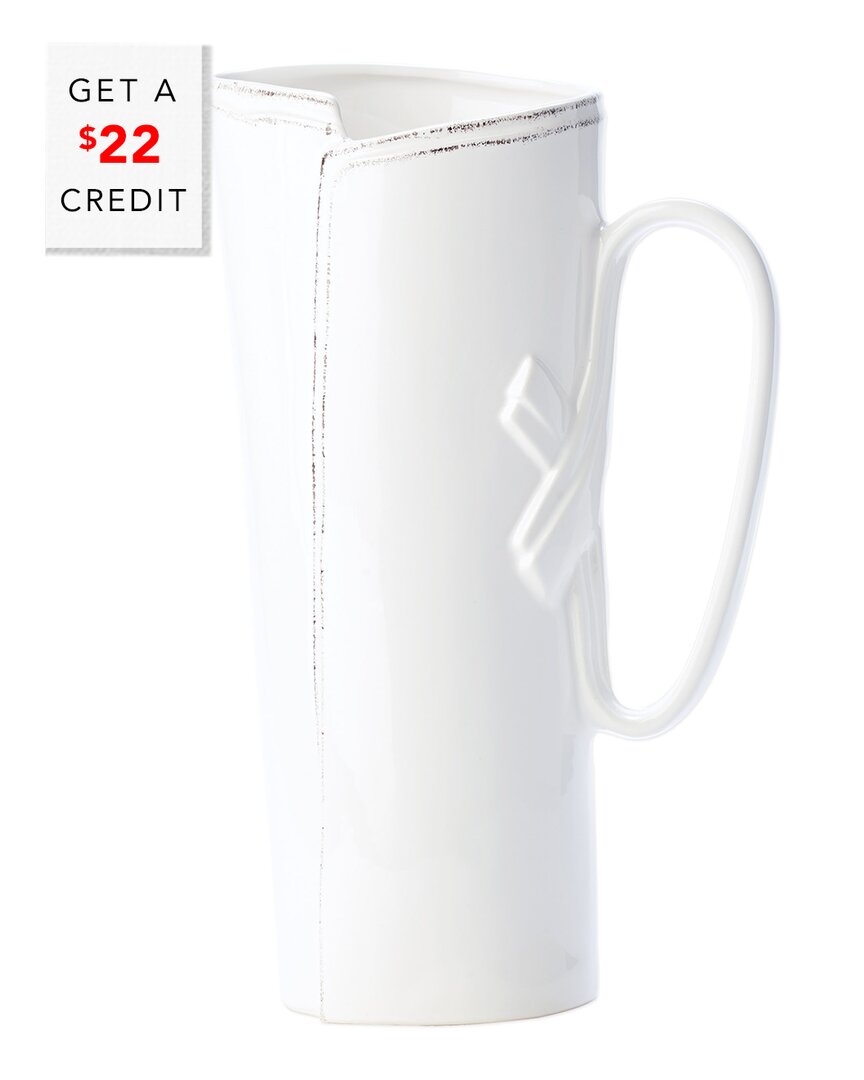 Vietri Lastra White Tavern Pitcher In White