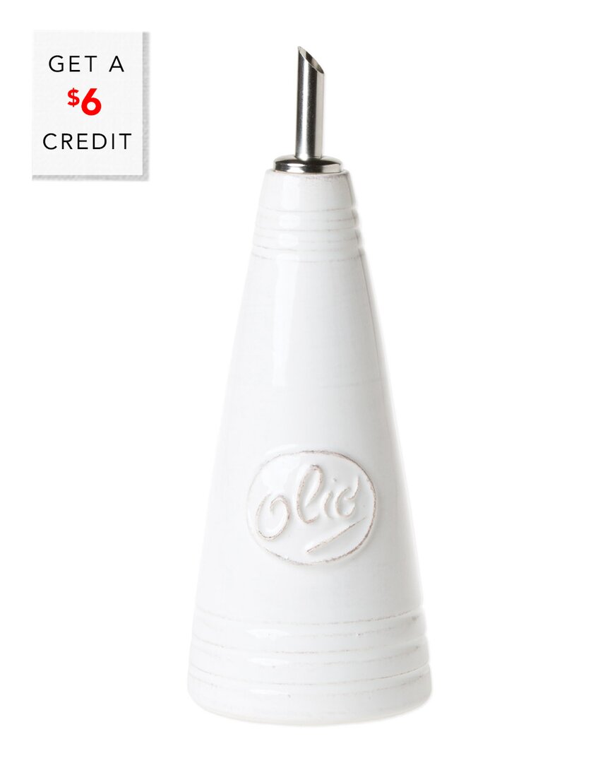 Vietri Lastra White Olive Oil Bottle In White