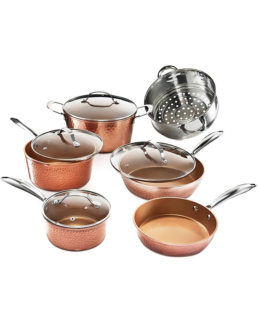 Gotham Steel Hammered Copper 10pc Cookware Set